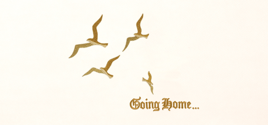 Going Home NEW Birds Gold Rosetan Faux
